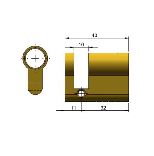 5 Pin, C4 Euro Cylinder to suit 8104 for 42-46mm door thickness in Satin Nickel