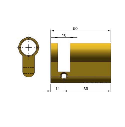 5 Pin, C4 Euro Cylinder to suit 8104 for 47-58mm door thickness in Satin Nickel