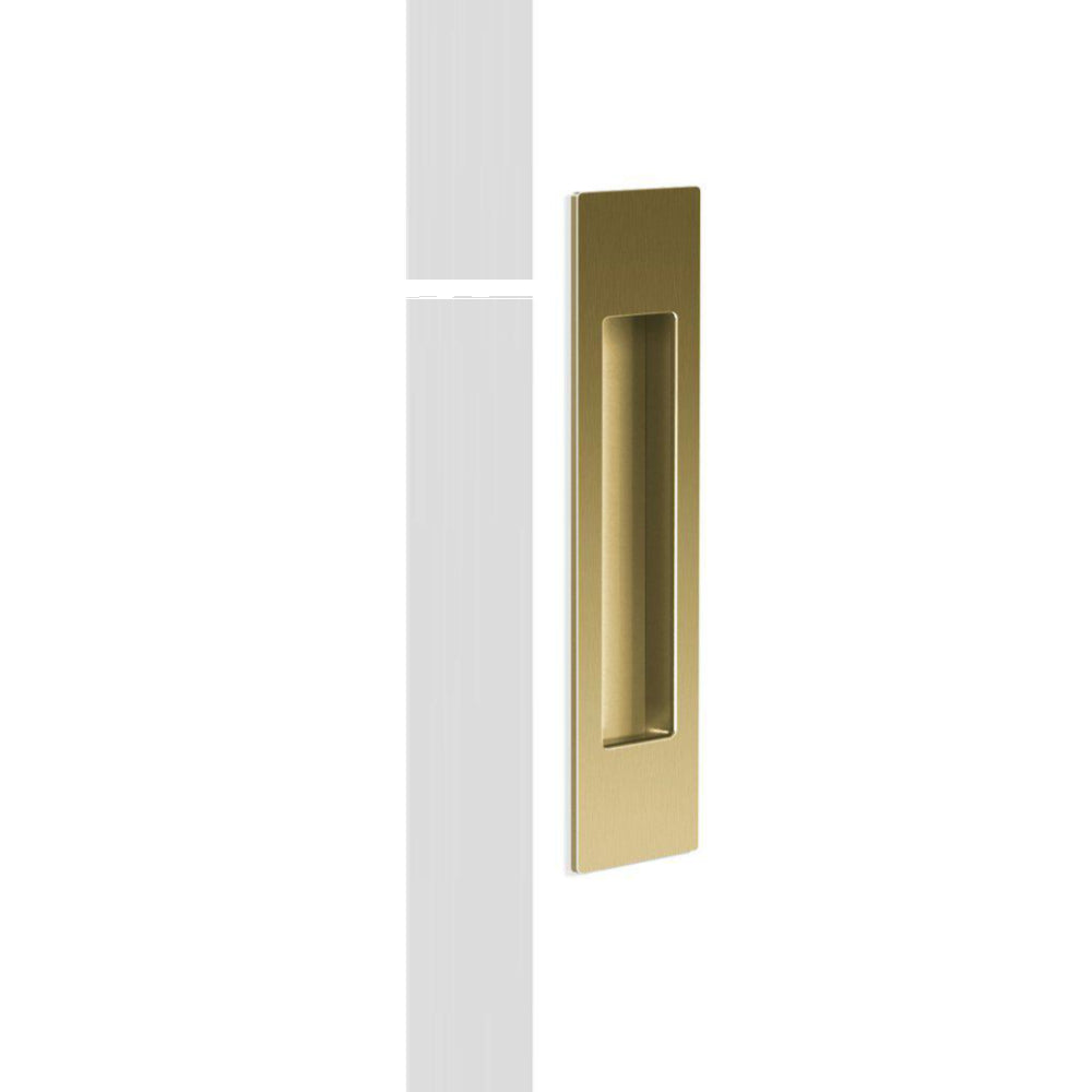 Mardeco  "M" Series Flush Pull (each) H190mm x W45mm x D12mm, Face depth 2mm in Satin Brass