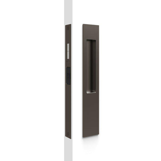 Mardeco M Series Flush Pull Snib Lockset (inside snib, no cylinder), H257 x W43 x D13mm, Face 2mm, suits 34-50mm doors in Bronze