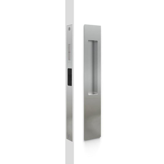 Mardeco M Series Flush Pull Snib Lockset (inside snib, no cylinder), H257 x W43 x D13mm, Face 2mm, suits 34-50mm doors in Polished Chrome