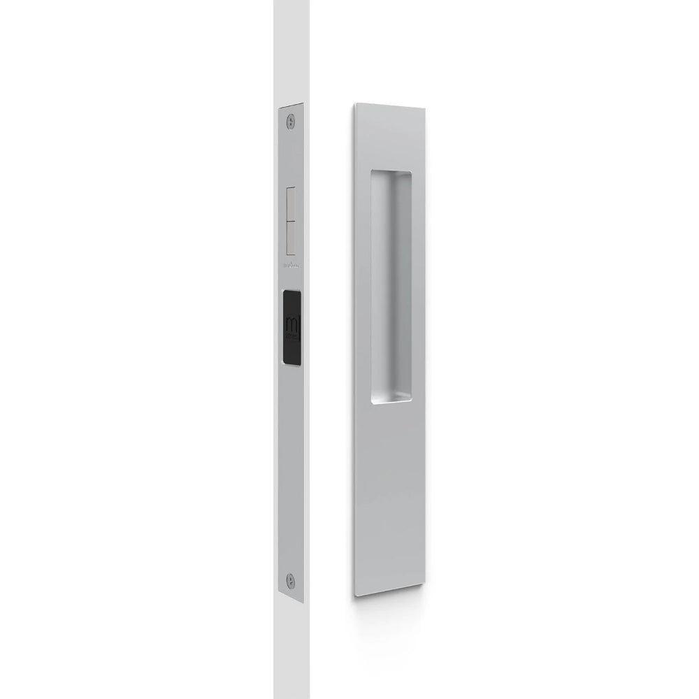 Mardeco M Series Flush Pull Snib Lockset (inside snib, no cylinder), H257 x W43 x D13mm, Face 2mm, suits 34-50mm doors in Satin Chrome