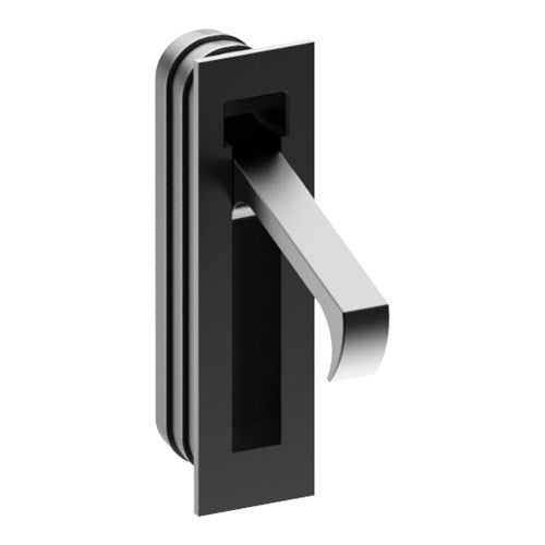 Sliding Door Edge Pull Handle, Square End, H70mm x W16mm x D19mm in Black Powder Coat