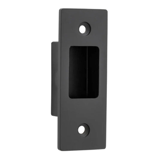 Sliding Door Edge Pull Rectangular Matt Black H76xW28mm in Matt Black