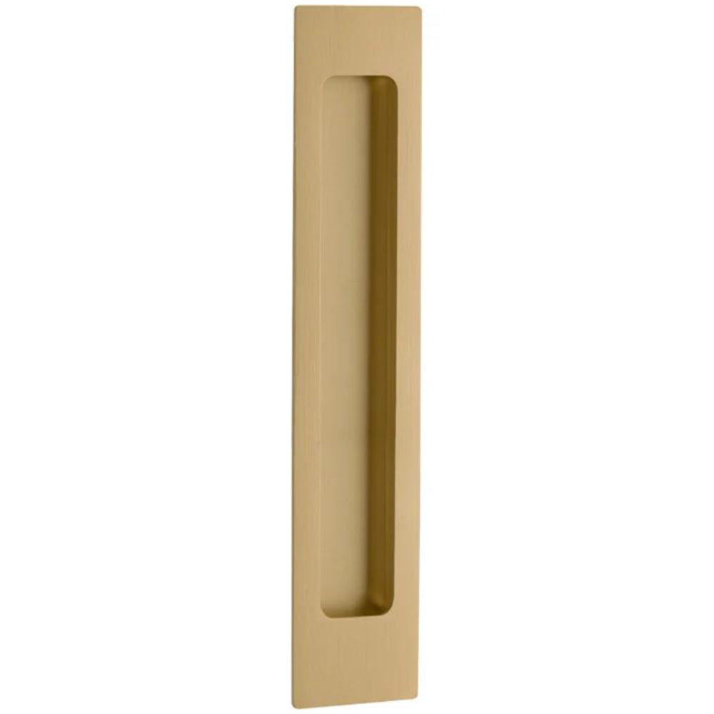 Flush Pull Rectangular Brushed Brass H225xW45xP2.5mm in Brushed Brass