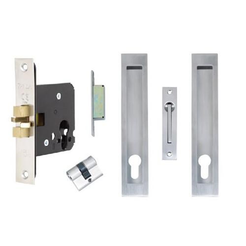 Verve Sliding Door Lock Kit, 300 x 37mm in Satin Stainless