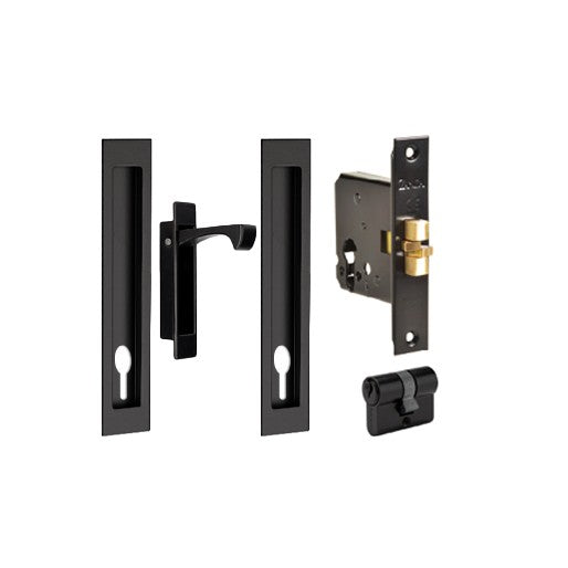 Verve Sliding Door Lock Kit, 300 x 37mm in Black