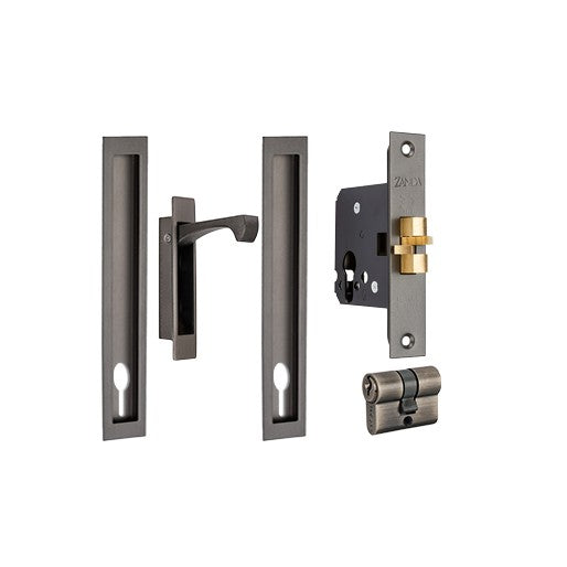 Verve Sliding Door Lock Kit, 300 x 37mm in Graphite Nickel