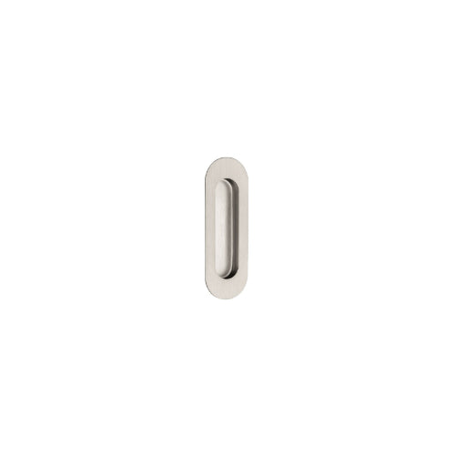 Oval Flush Pull, Concealed Fix 120 x 40mm in Satin Stainless