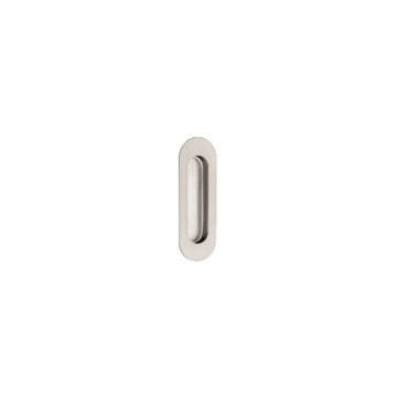 Oval Flush Pull, Concealed Fix 120 x 40mm in Satin Stainless