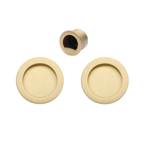 Passage Flush Pull Kit in Satin Brass