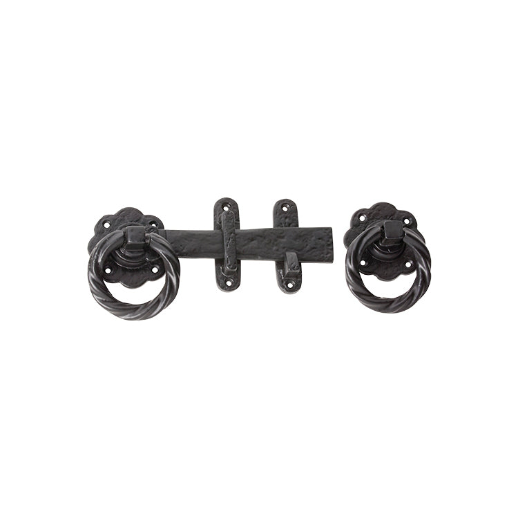 Gate Latch Set Iron Matt Black H80xL200xD70mm BP60mm in Matt Black