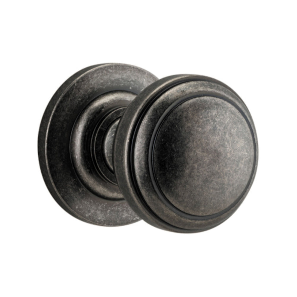 Door Knob Paddington Round Rose Concealed Fix Distressed Nickel D54xP68mm BP58mm in Distressed Nickel