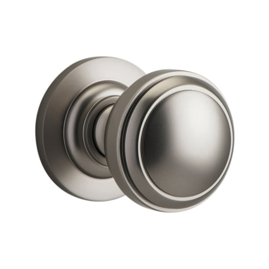 Door Knob Paddington Round Rose Concealed Fix Satin Nickel D54xP68mm BP58mm in Satin Nickel