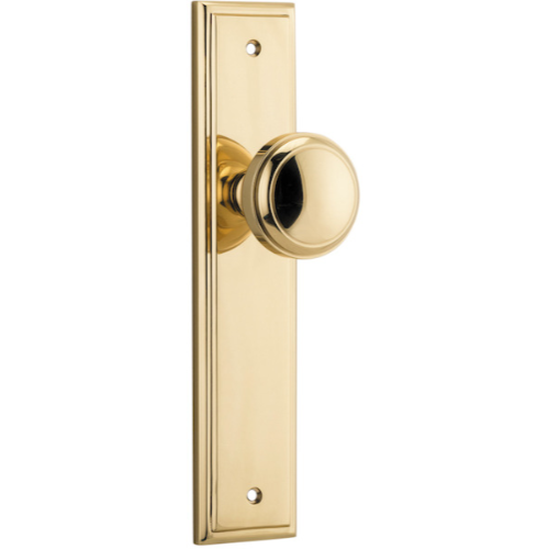 Door Knob Paddington Stepped Latch Polished Brass H237xW50xP68mm in Polished Brass