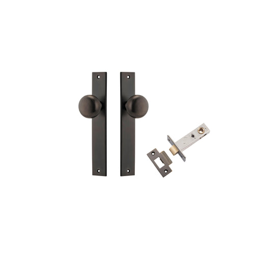 Door Knob Cambridge Rectangular Latch Signature Brass H240xW38xP67mm Passage Kit, Tube Latch Split Cam 'T' Striker Signature Brass Backset 60mm in Signature Brass