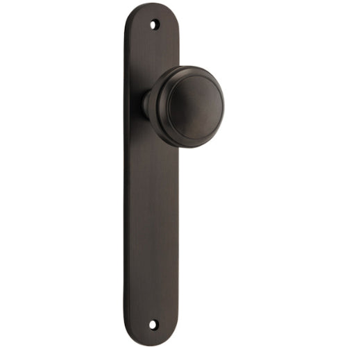 Door Knob Paddington Oval Latch Signature Brass H240xW50xP68mm in Signature Brass