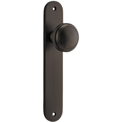 Door Knob Paddington Oval Latch Signature Brass H240xW50xP68mm in Signature Brass