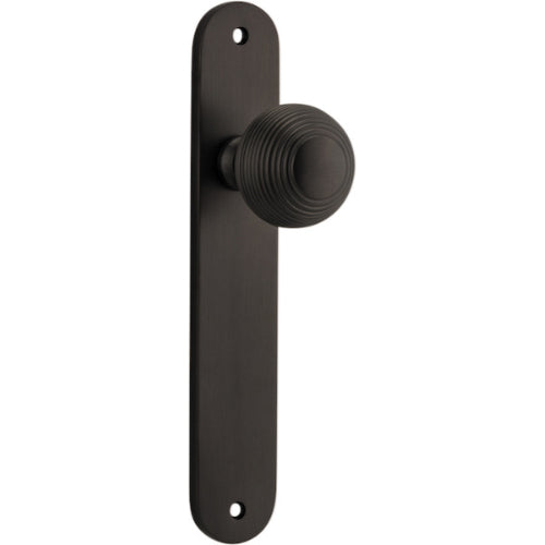 Door Knob Guildford Oval Latch Signature Brass H240xW40xP60mm in Signature Brass