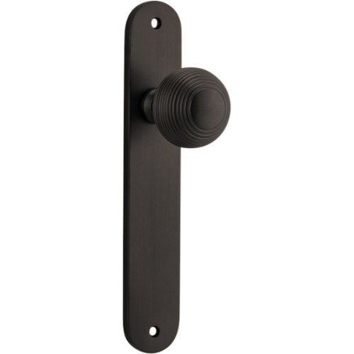 Door Knob Guildford Oval Latch Signature Brass H240xW40xP60mm in Signature Brass