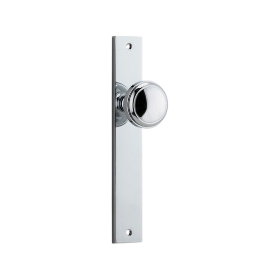 Door Knob Paddington Rectangular Latch Polished Chrome H240xW38xP68mm in Polished Chrome