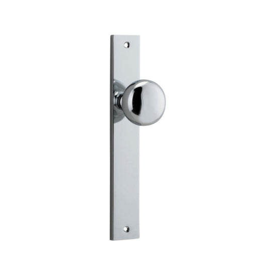 Door Knob Cambridge Rectangular Latch Polished Chrome H240xW38xP67mm in Polished Chrome