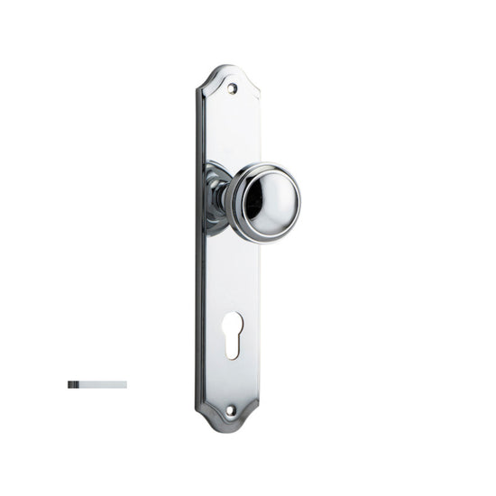 Door Knob Paddington Shouldered Euro Polished Chrome CTC85mm H237xW50xP68mm in Polished Chrome