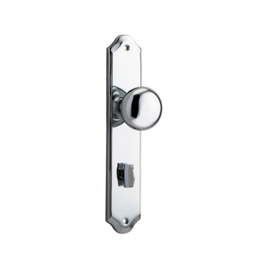 Door Knob Cambridge Shouldered Privacy Polished Chrome CTC85mm H237xW50xP67mm in Polished Chrome