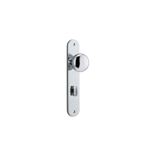 Door Knob Cambridge Oval Privacy Polished Chrome CTC85mm H230xW40xP67mm in Polished Chrome