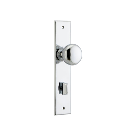 Door Knob Cambridge Chamfered Privacy Polished Chrome H240xW50xP63mm in Polished Chrome