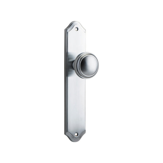 Door Knob Paddington Shouldered Latch Brushed Chrome H237xW50xP68mm in Brushed Chrome