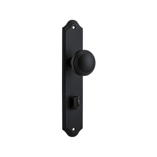 Door Knob Paddington Shouldered Privacy Matt Black CTC85mm H237xW50xP68mm in Matt Black