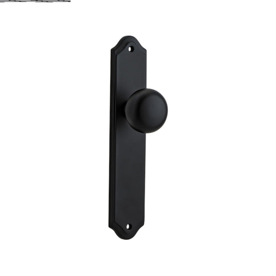 Door Knob Cambridge Shouldered Latch Matt Black H237xW50xP67mm in Matt Black