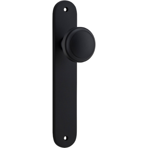 Door Knob Paddington Oval Latch Matt Black H237xW50xP68mm in Matt Black