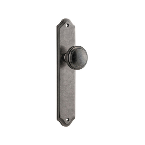 Door Knob Paddington Shouldered Latch Distressed Nickel H237xW50xP68mm in Distressed Nickel