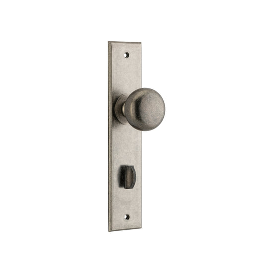 Door Knob Cambridge Chamfered Privacy Distressed Nickel H240xW50xP63mm in Distressed Nickel