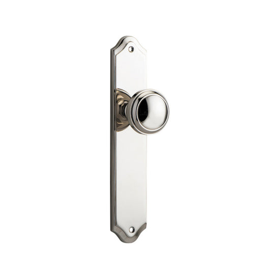 Door Knob Paddington Shouldered Latch Polished Nickel H237xW50xP68mm in Polished Nickel