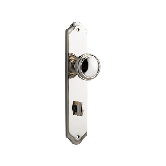 Door Knob Paddington Shouldered Privacy Polished Nickel CTC85mm H237xW50xP68mm in Polished Nickel