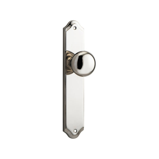 Door Knob Cambridge Shouldered Latch Polished Nickel H237xW50xP67mm in Polished Nickel