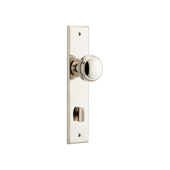 Door Knob Paddington Chamfered Privacy Polished Nickel H240xW50xP63mm in Polished Nickel