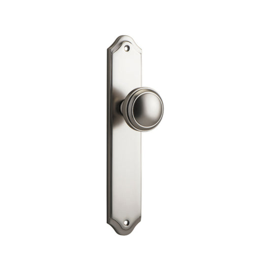 Door Knob Paddington Shouldered Latch Satin Nickel H237xW50xP68mm in Satin Nickel