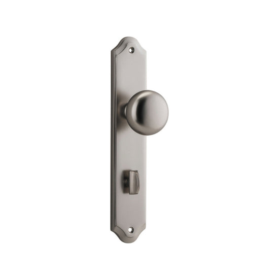 Door Knob Cambridge Shouldered Privacy Satin Nickel CTC85mm H237xW50xP67mm in Satin Nickel