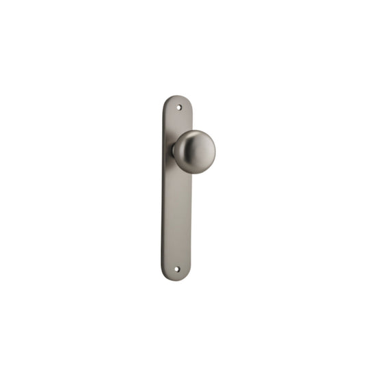 Door Knob Cambridge Oval Latch Satin Nickel H230xW40xP67mm in Satin Nickel