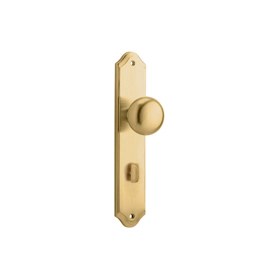 Door Knob Cambridge Shouldered Privacy Brushed Brass H250xW48xP63mm in Brushed Brass