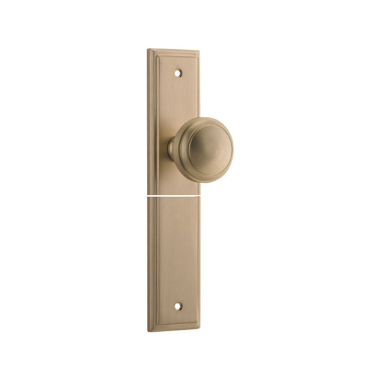 Door Knob Paddington Stepped Latch Brushed Brass H237xW50xP68mm in Brushed Brass