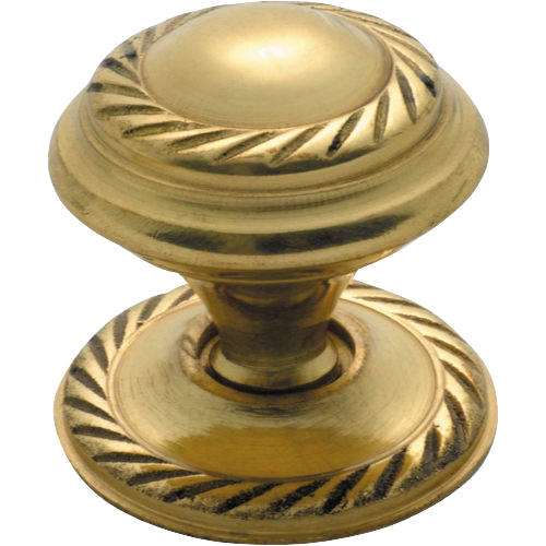 Cupboard Knob Sheet Brass Georgian Polished Brass D25xP26mm in Polished Brass