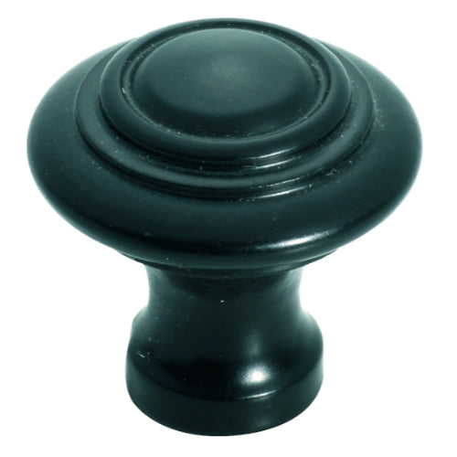 Cupboard Knob Domed Iron Matt Black D25xP24mm in Iron Matt Black