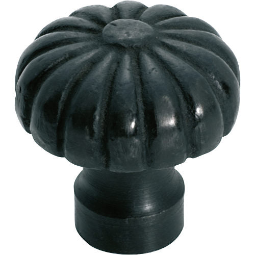 Cupboard Knob Fluted Iron Matt Black D32xP36mm in Matt Black