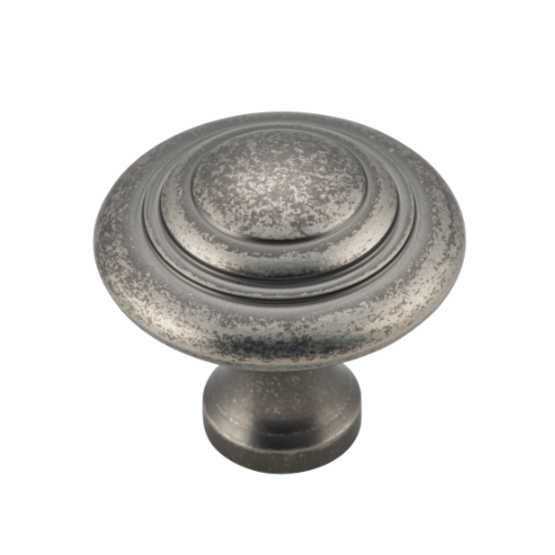 Cupboard Knob Domed Rumbled Nickel D38xP35mm in Rumbled Nickel