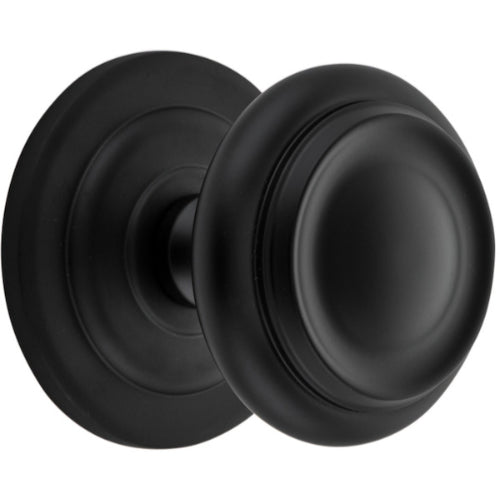 Centre Door Knob Sarlat Matt Black D98xP99mm BP107mm in Matt Black